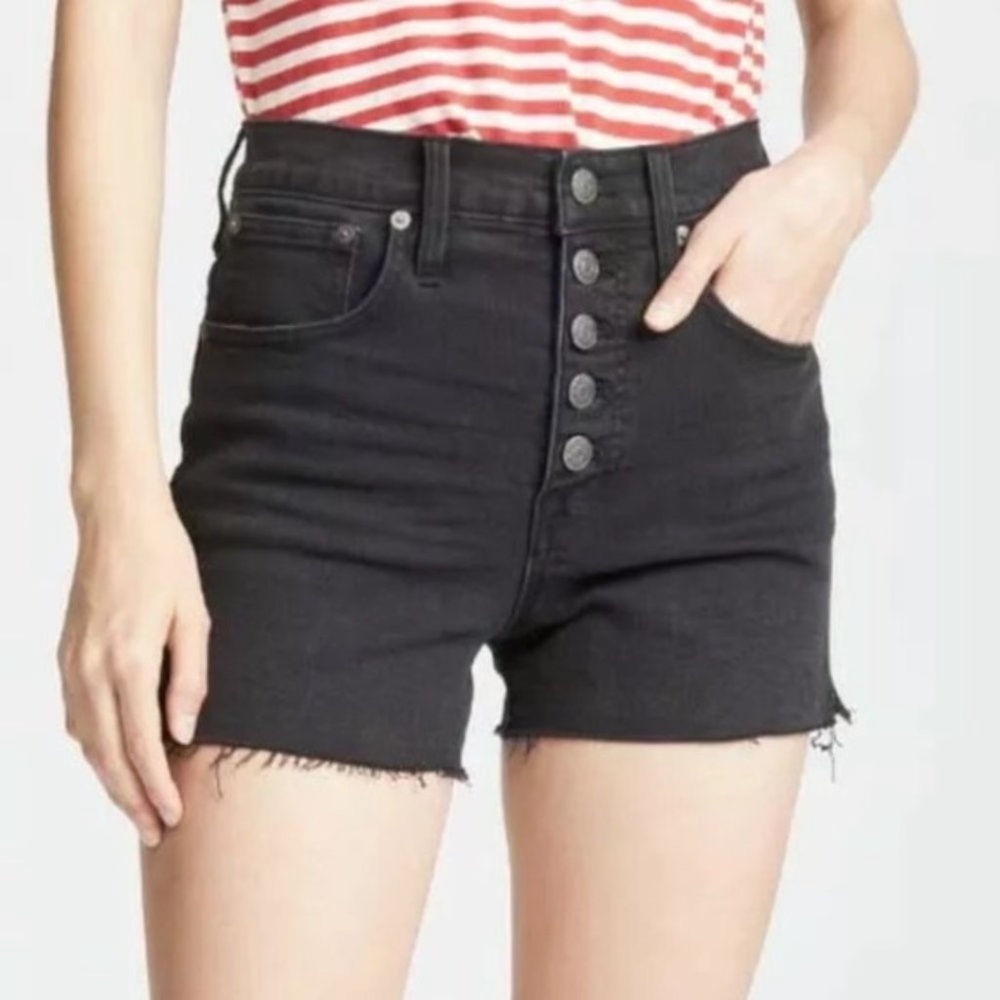 Madewell High-Rise Denim Boyshorts Button Fly 29